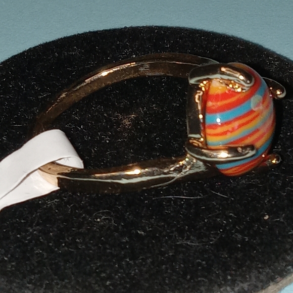 BLOWOUT PRICING Natural Stone And Gold Tone ring for women Size 9 - Picture 3 of 5